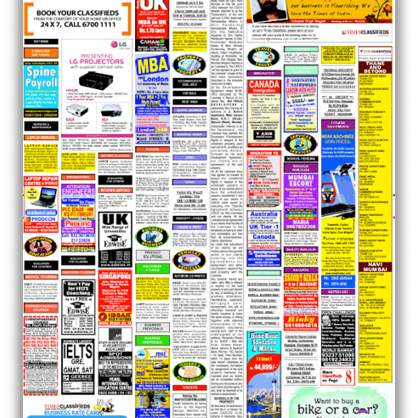 Newspaper classified advertising services in Delhi